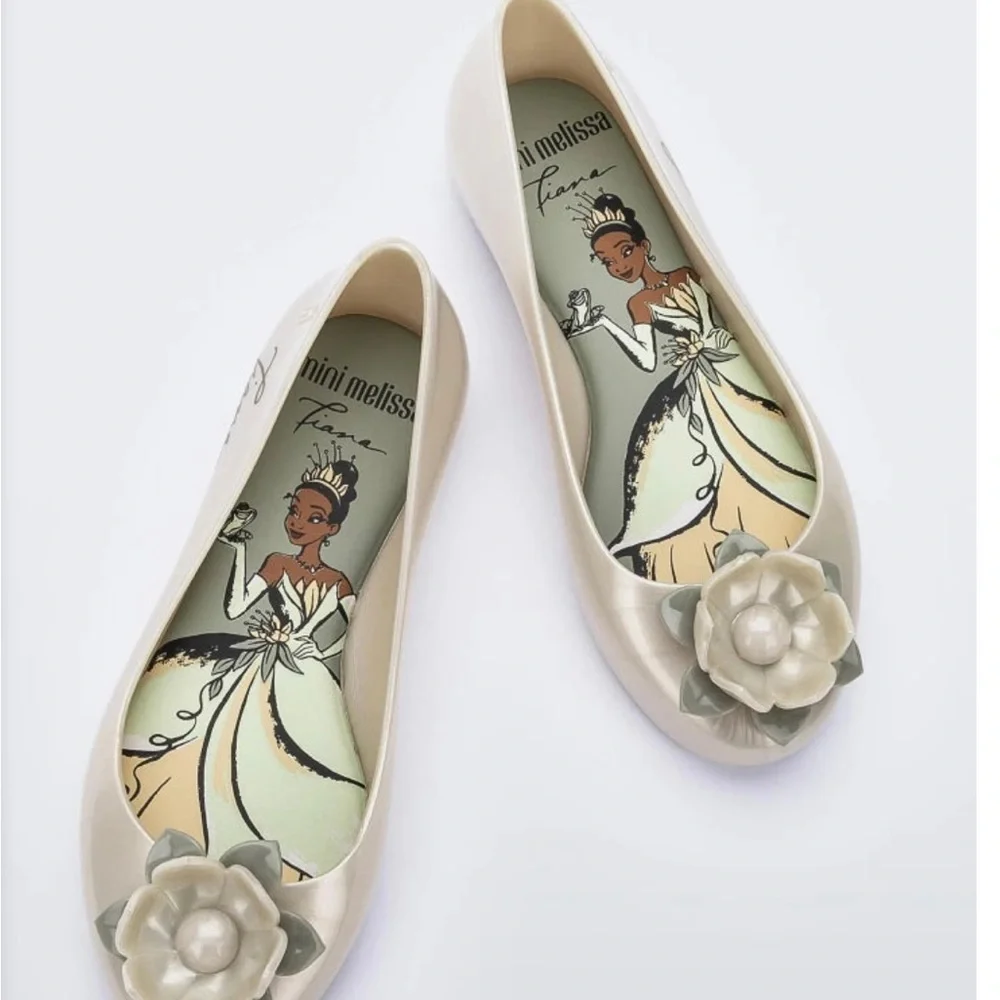 Mini Melissa + Sweet Love Ballet Flat Disney Princess Tiana Size 2
